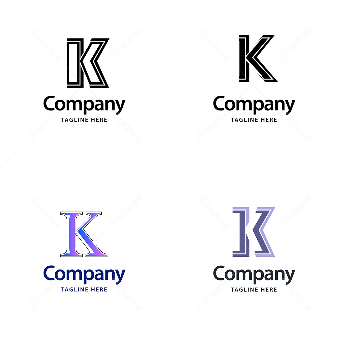Logo K Personalizada Logotipos Modernos AI Editável