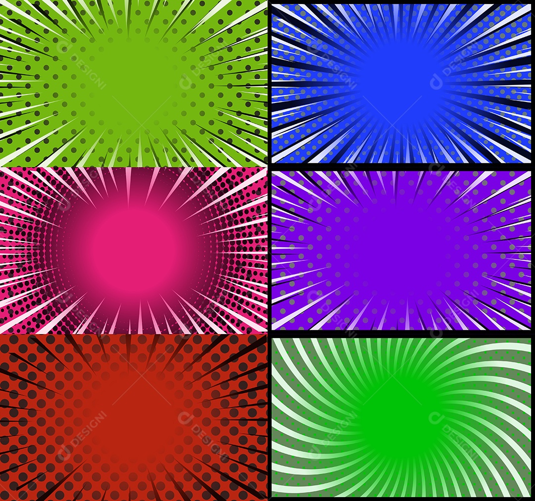 Vetor retrô de fundo em quadrinhos rosa e verde