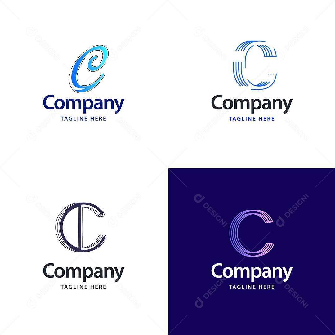 Logo C Personalizada Logotipos Modernos AI Editável