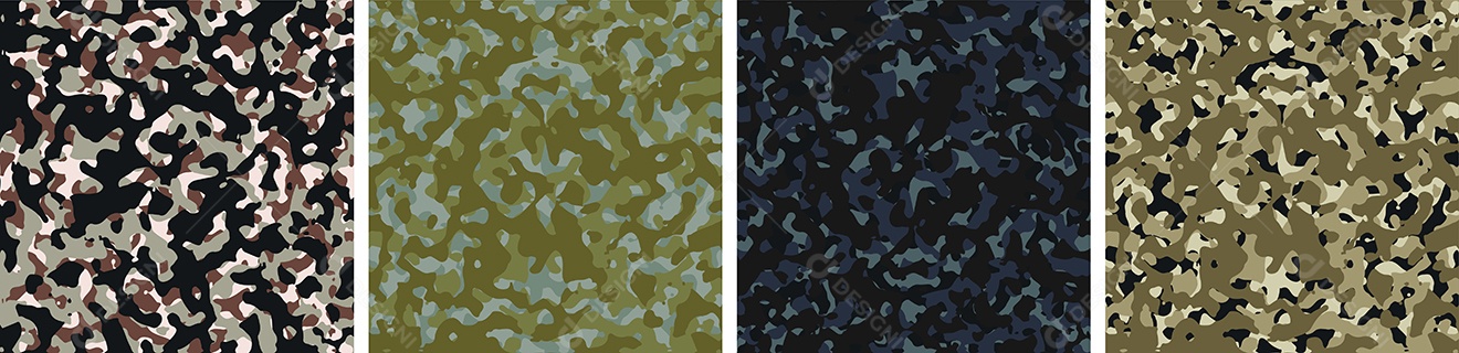 Padrão de Conjunto de fundo de Camuflagem Vetor EPS