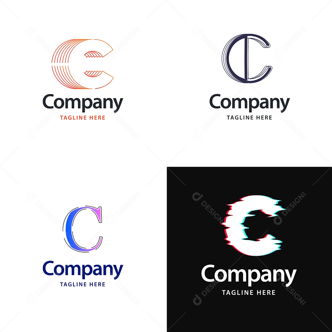 Logo C Personalizada Logotipos Modernos AI Editável