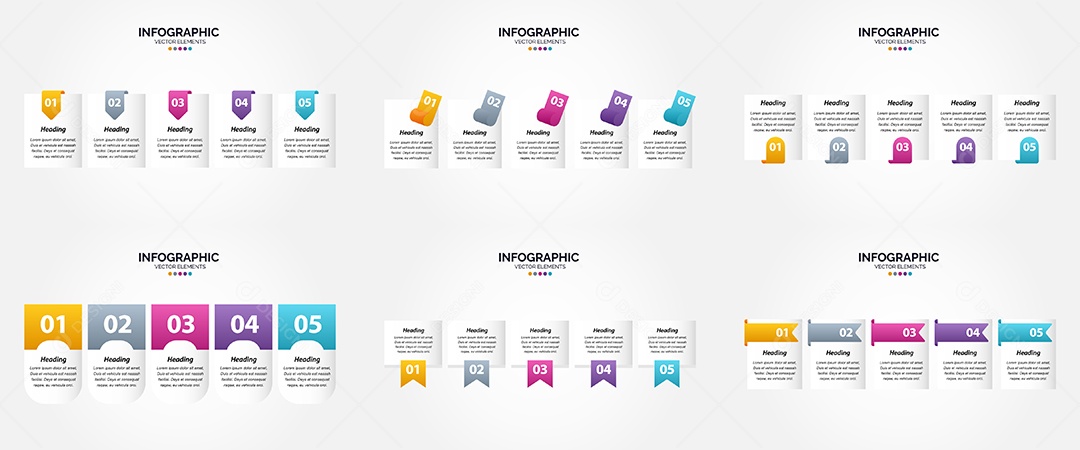 Conjunto de infográficos vetoriais Vetor EPS