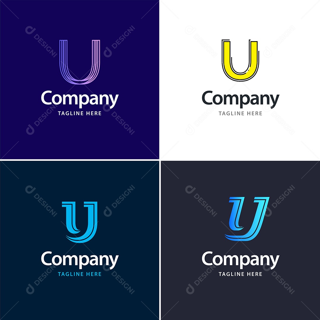 Logo U Personalizada Logotipos Modernos AI Editável
