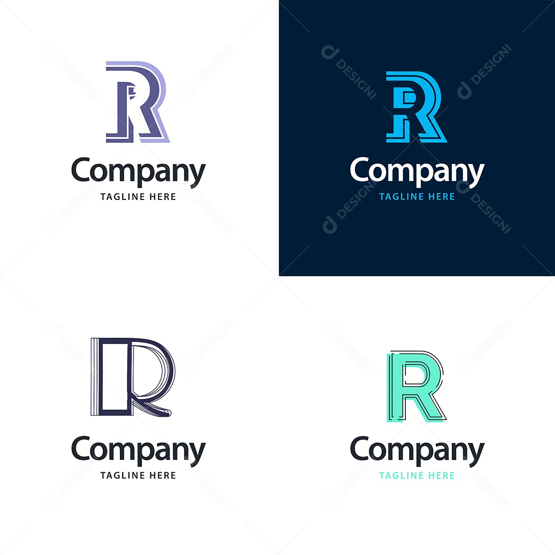 Logo R Personalizada Logotipos Modernos AI Editável