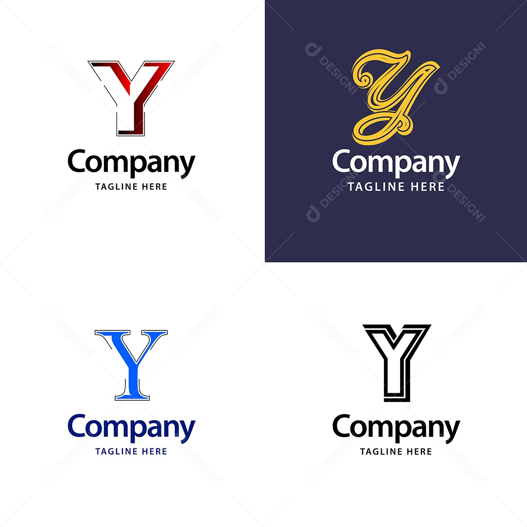 Logo Y Personalizada Logotipos Modernos AI Editável