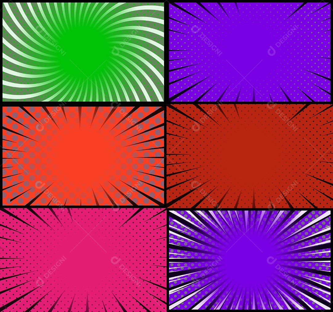 Vetor retrô de fundo em quadrinhos rosa e verde