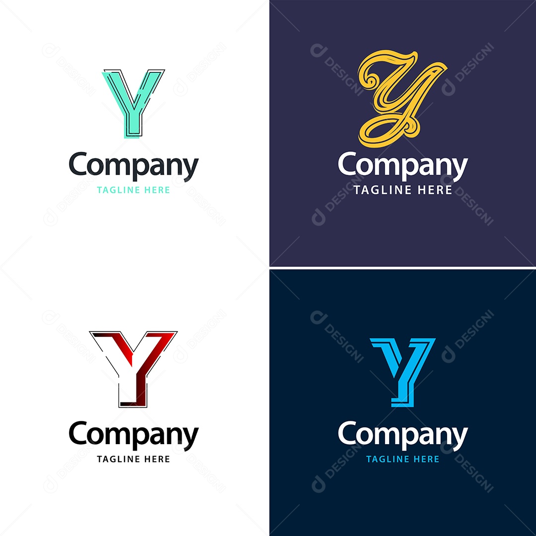 Logo Y Personalizada Logotipos Modernos AI Editável