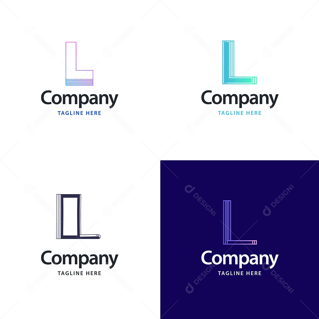 Logo L Personalizada Logotipos Modernos AI Editável