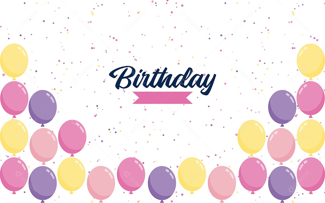 Texto de Feliz Aniversário Vetores EPS