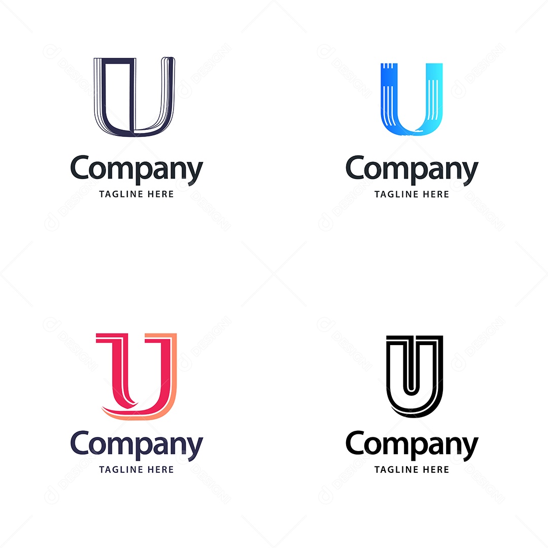 Logo U Personalizada Logotipos Modernos AI Editável