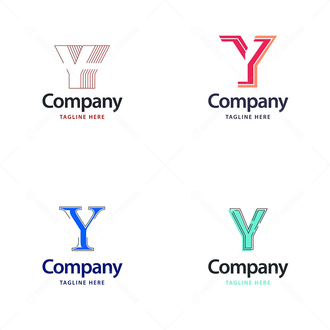 Logo Y Personalizada Logotipos Modernos AI Editável