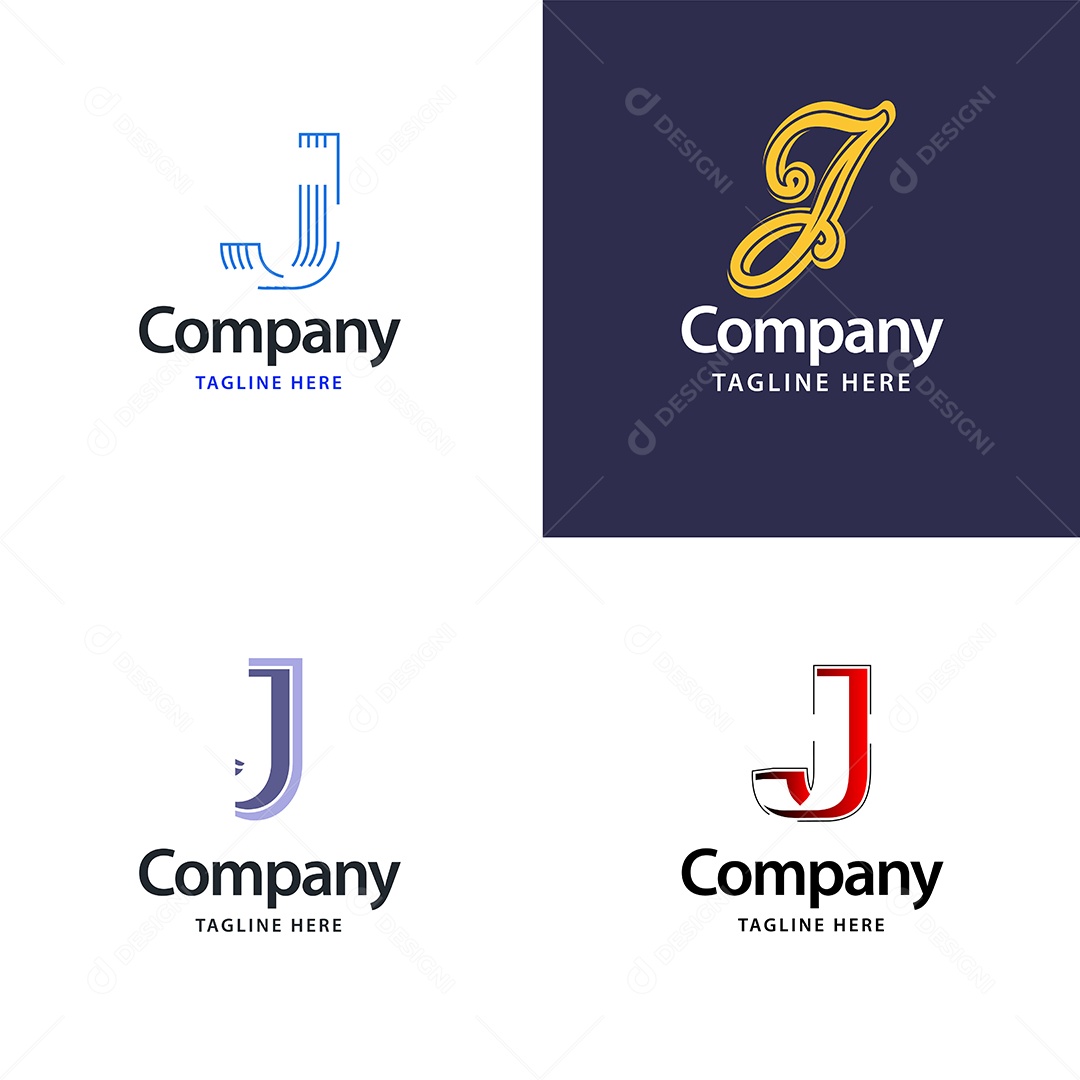 Logo J Personalizada Logotipos Modernos AI Editável