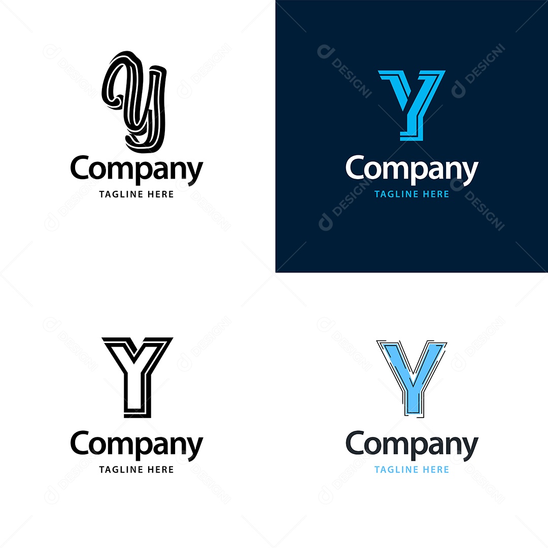 Logo Y Personalizada Logotipos Modernos AI Editável