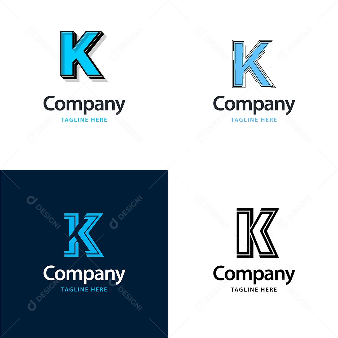 Logo K Personalizada Logotipos Modernos AI Editável