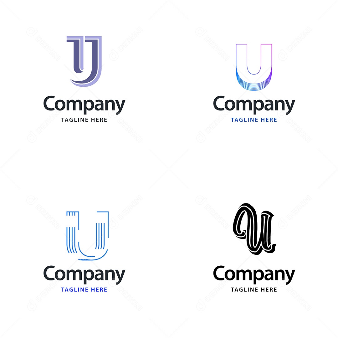 Logo U Personalizada Logotipos Modernos AI Editável