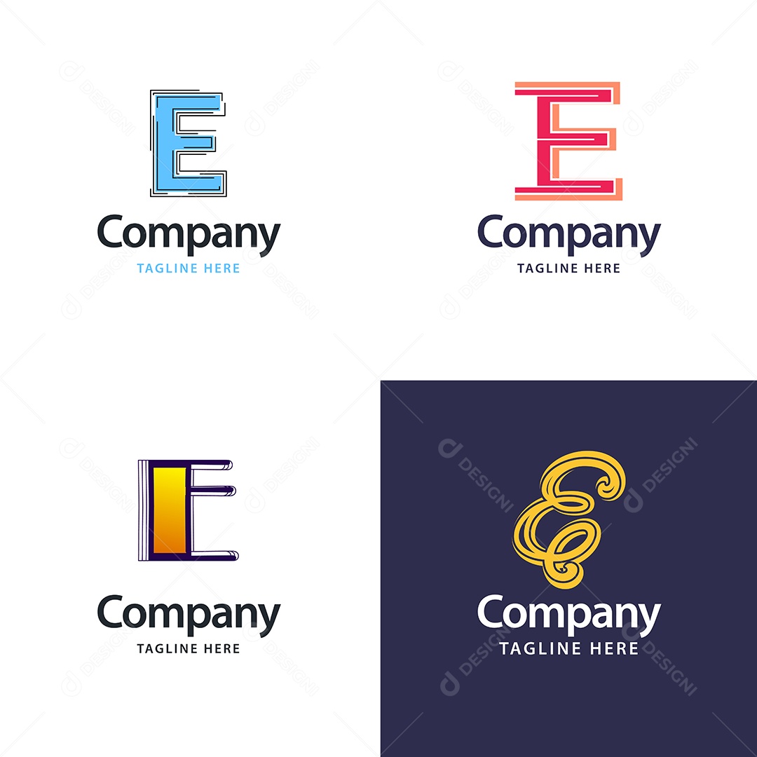 Logo E Personalizada Logotipos Modernos AI Editável