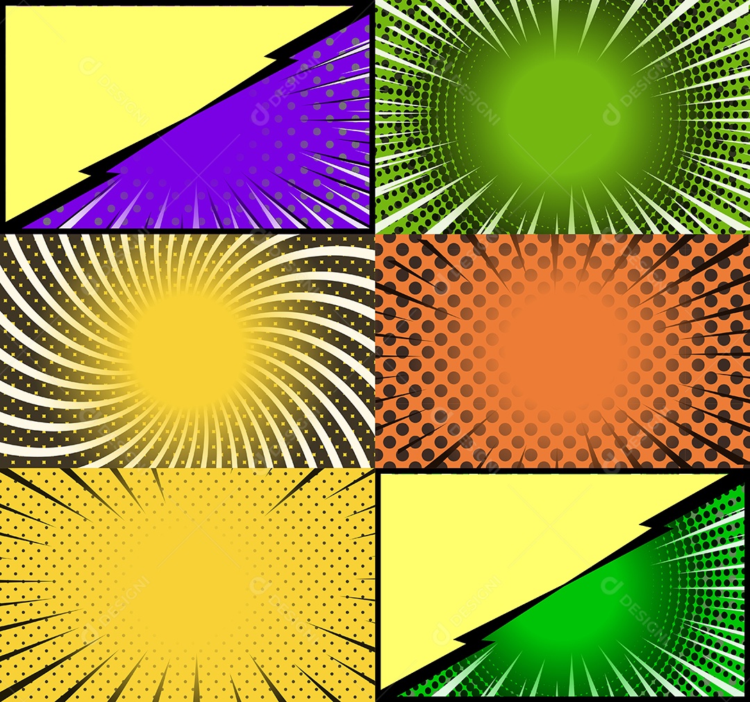 Vetor retrô de fundo em quadrinhos rosa e verde