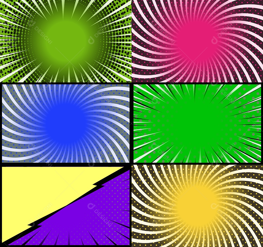 Vetor retrô de fundo em quadrinhos rosa e verde