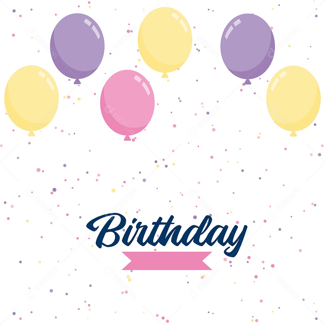 Texto de Feliz Aniversário Vetores EPS