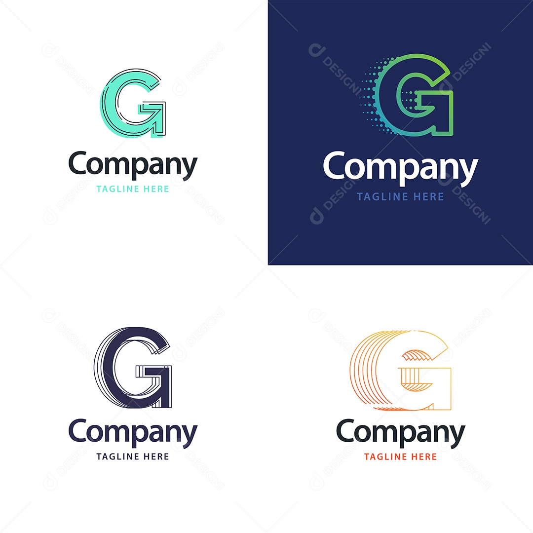 Logo G Personalizada Logotipos Modernos AI Editável