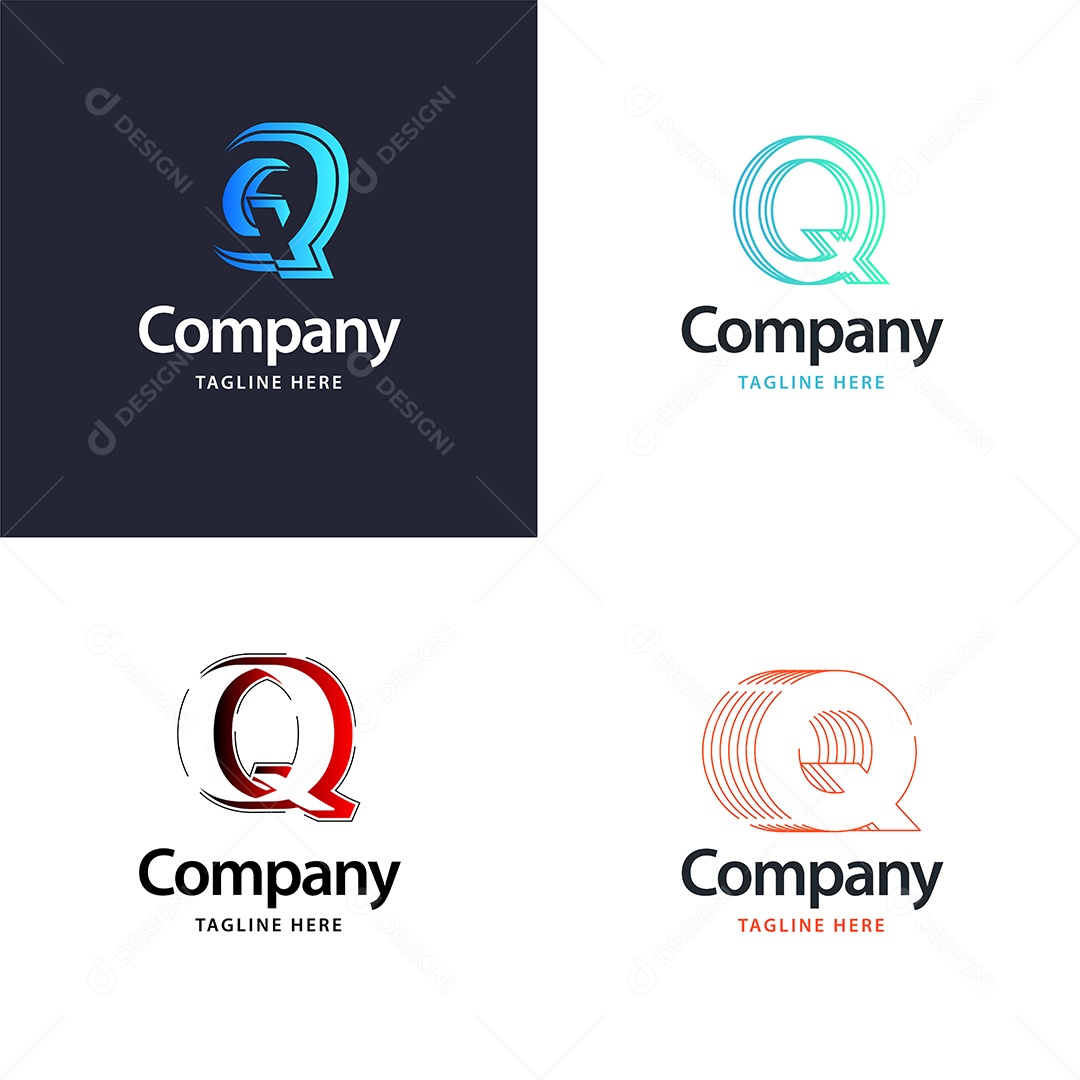 Logo Q Personalizada Logotipos Modernos AI Editável