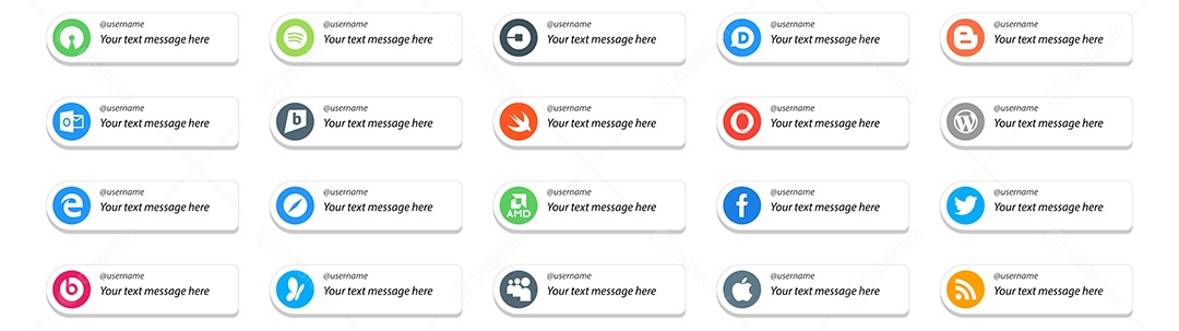 ícones de Mídia Social Vetor EPS