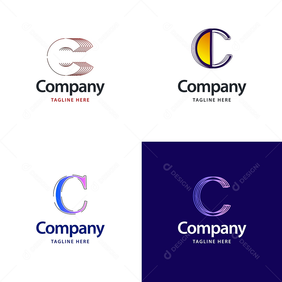 Logo C Personalizada Logotipos Modernos AI Editável