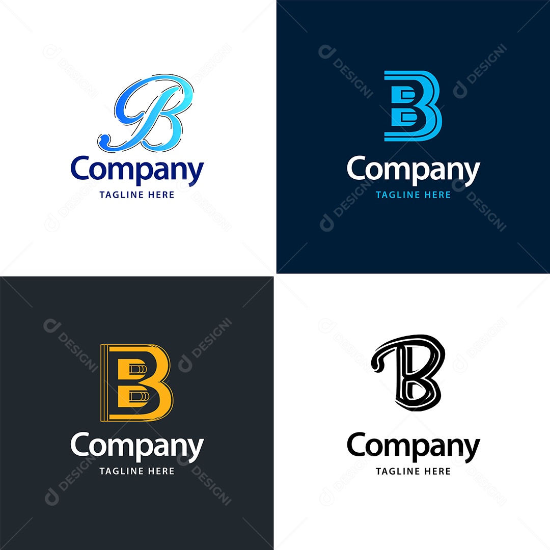 Logo B Personalizada Logotipos Modernos AI Editável