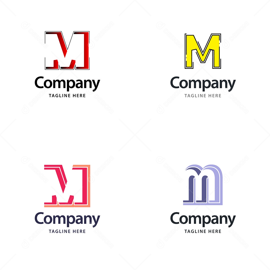 Logo M Personalizada Logotipos Modernos AI Editável