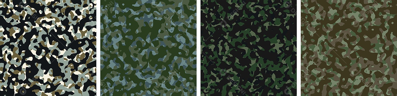 Padrão de Conjunto de fundo de Camuflagem Vetor EPS