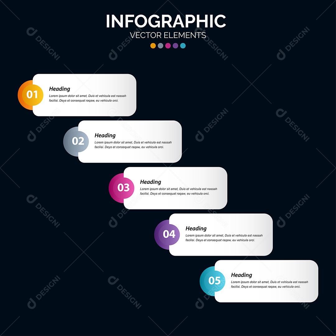 Conjunto de infográficos vetoriais Vetor EPS