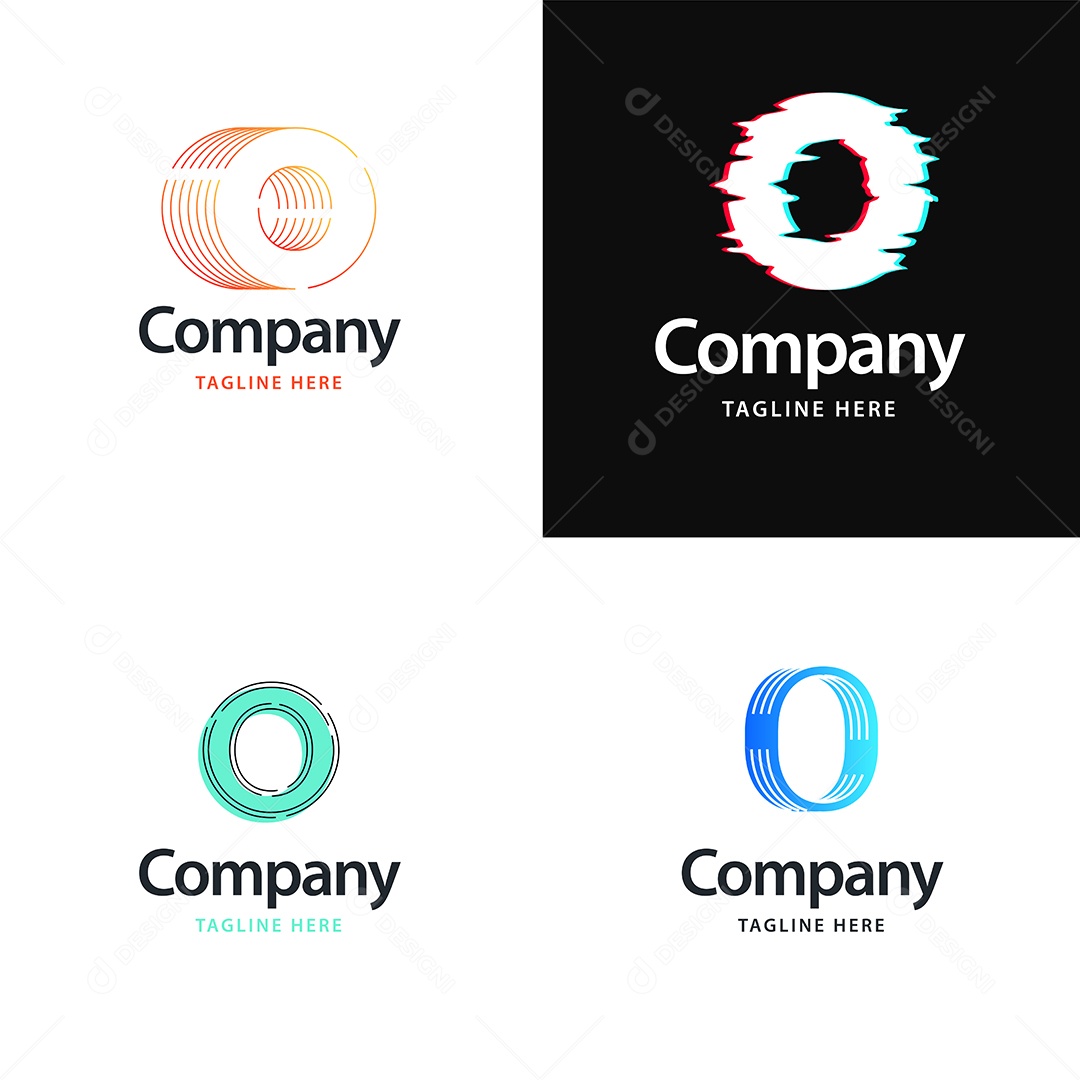 Logo O Personalizada Logotipos Modernos AI Editável
