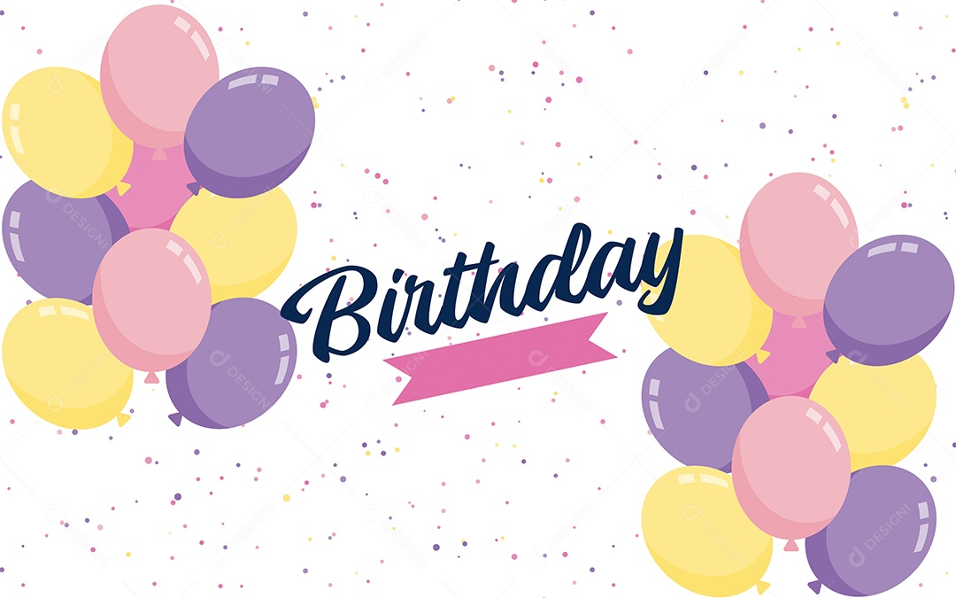 Texto de Feliz Aniversário Vetores EPS