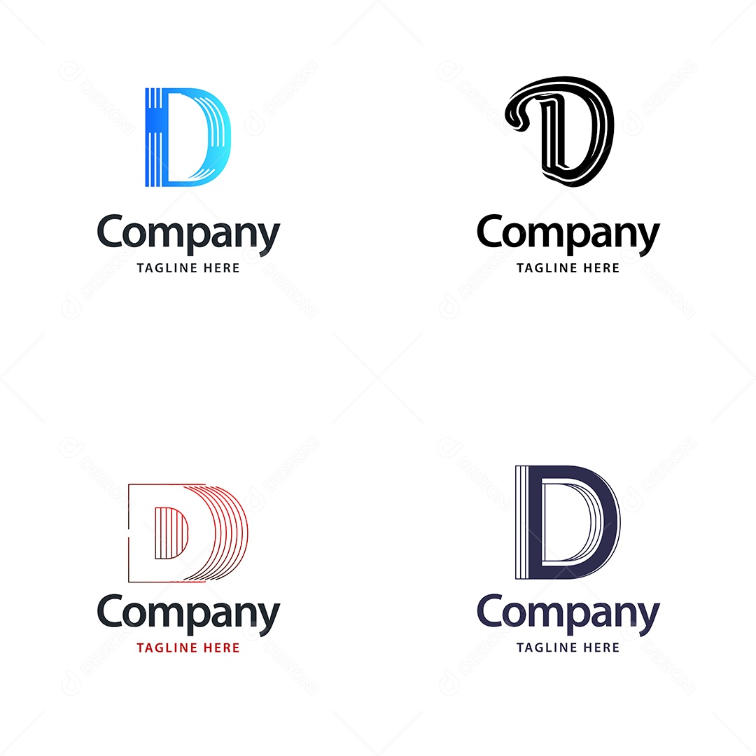 Logo D Personalizada Logotipos Modernos AI Editável