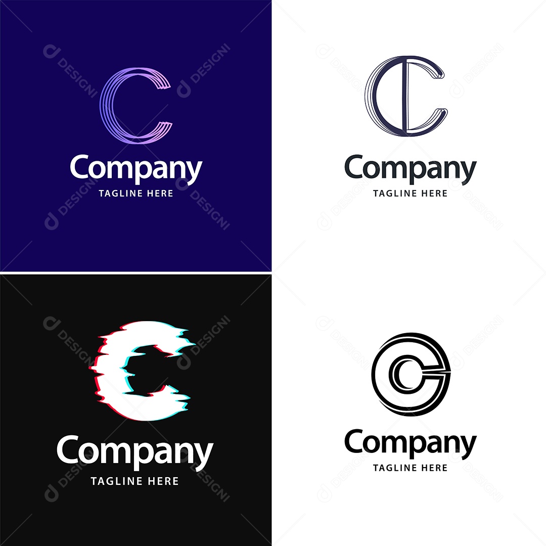 Logo C Personalizada Logotipos Modernos AI Editável