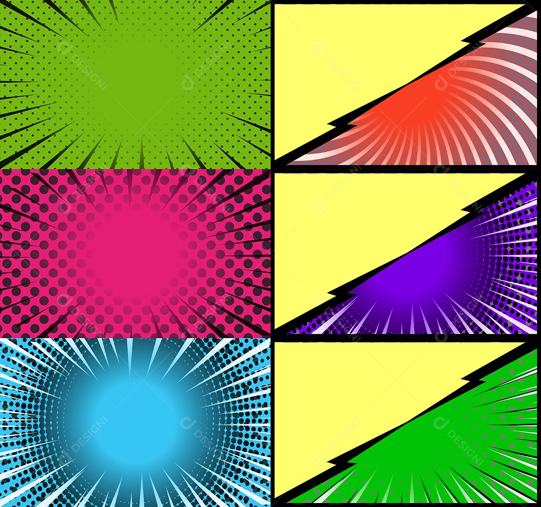 Vetor Retrô de Fundo em Quadrinhos Coloridos Vetor EPS