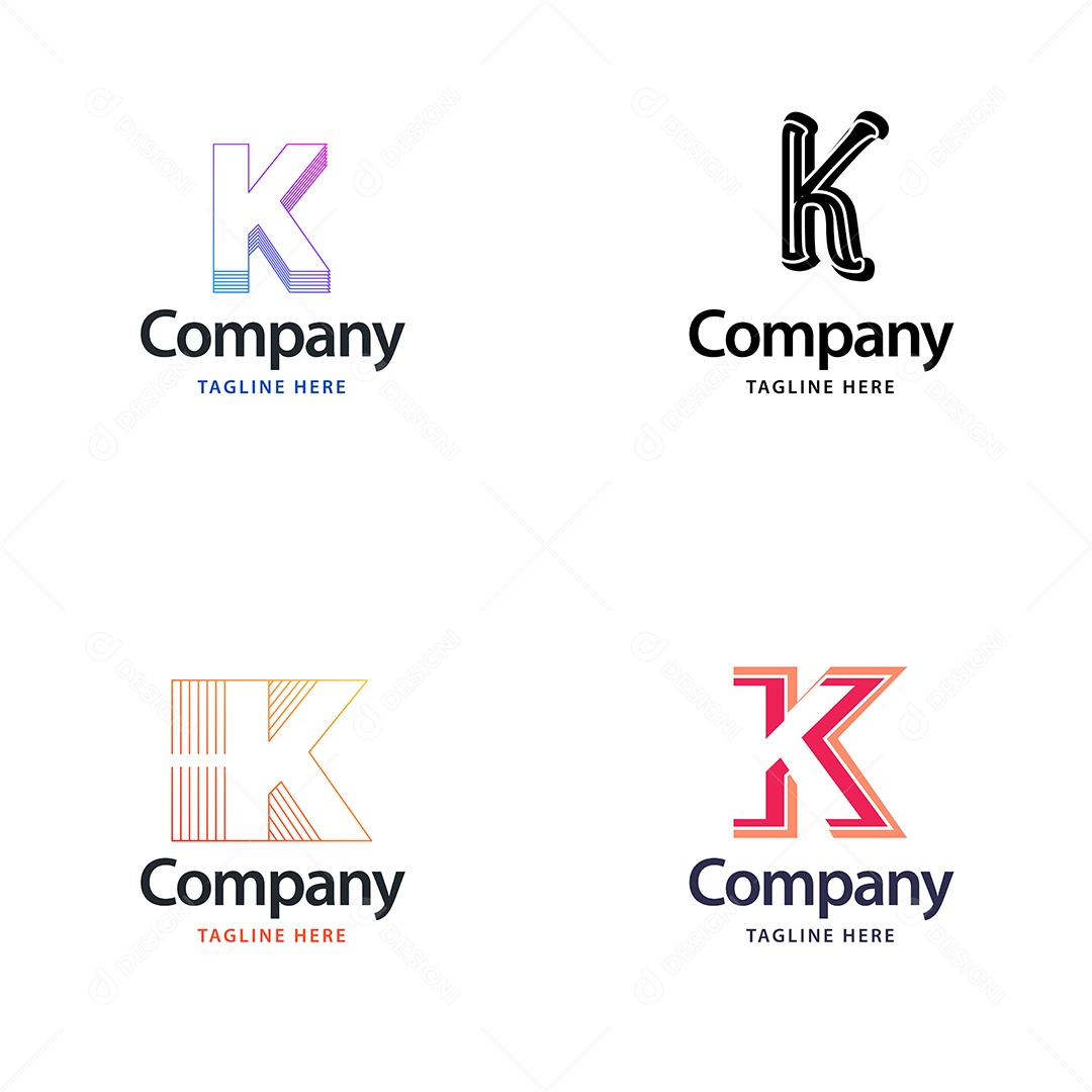 Logo K Personalizada Logotipos Modernos AI Editável