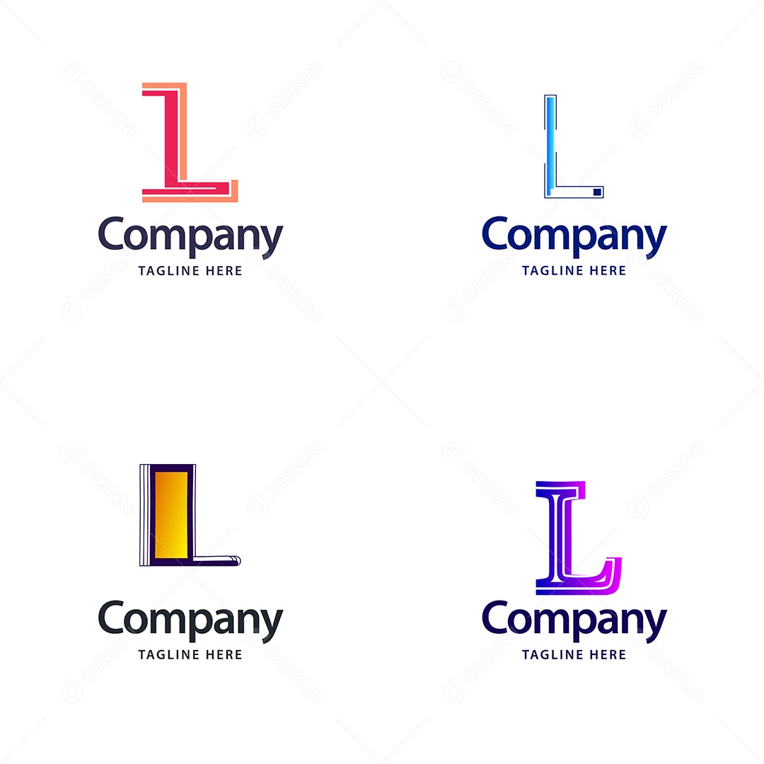 Logo L Personalizada Logotipos Modernos AI Editável
