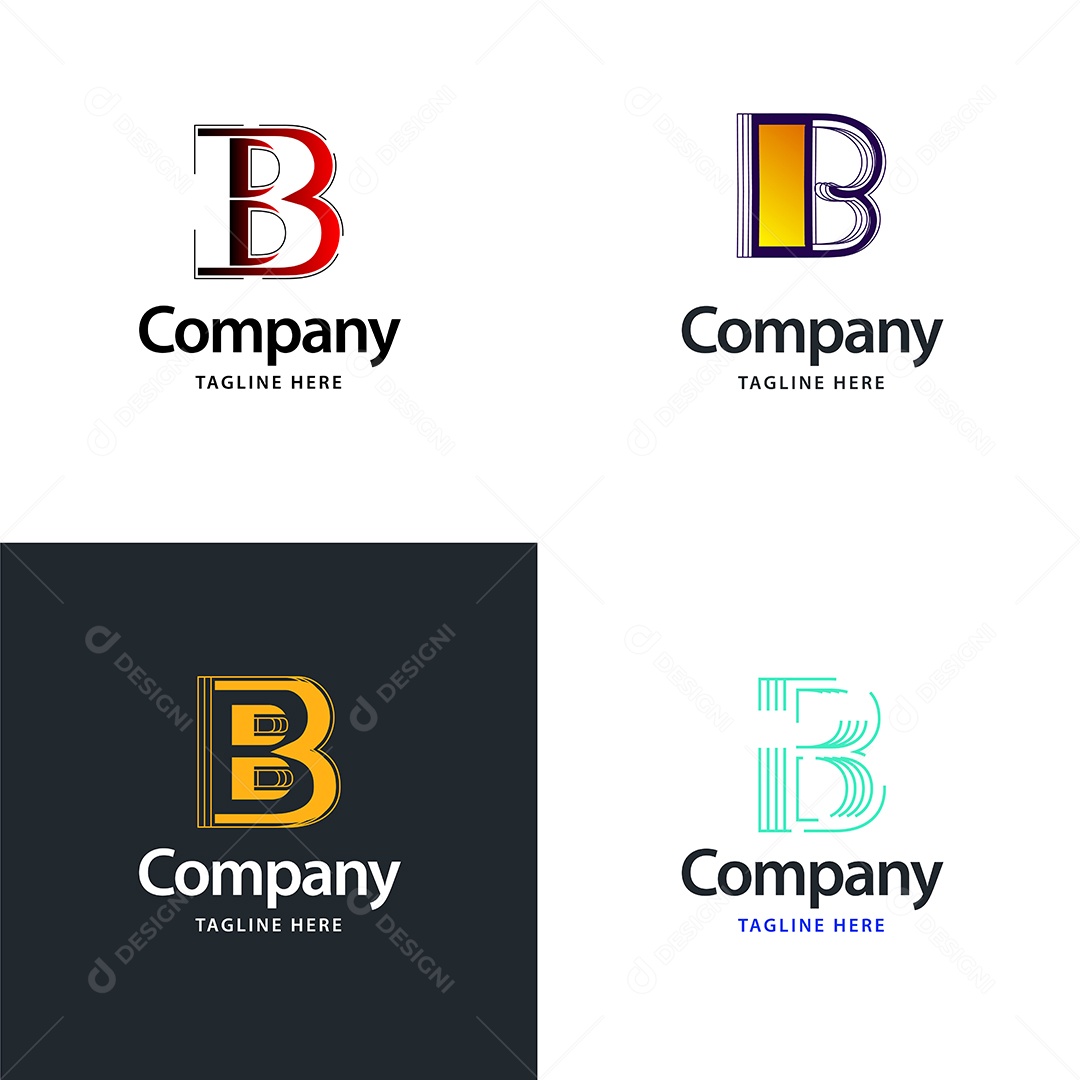 Logo B Personalizada Logotipos Modernos AI Editável
