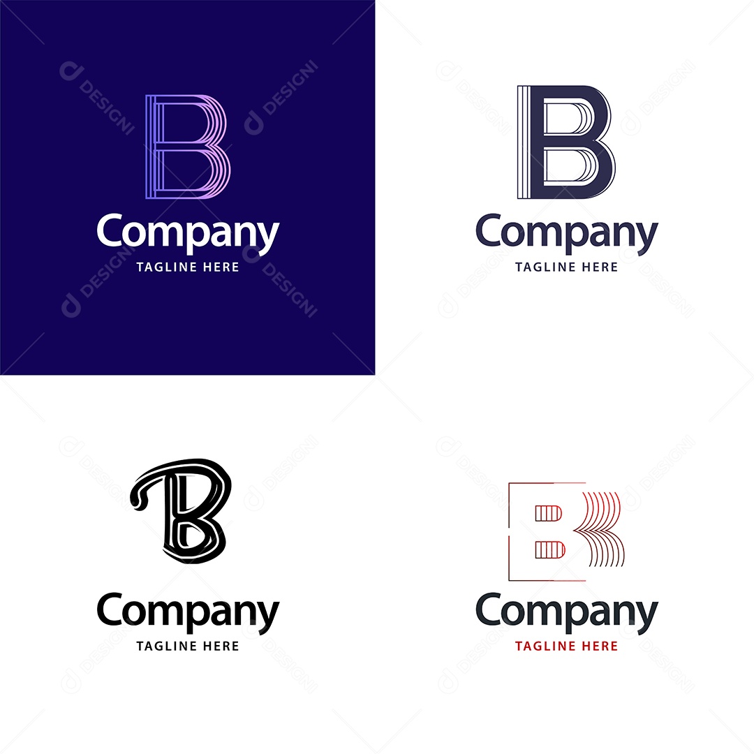 Logo B Personalizada Logotipos Modernos AI Editável