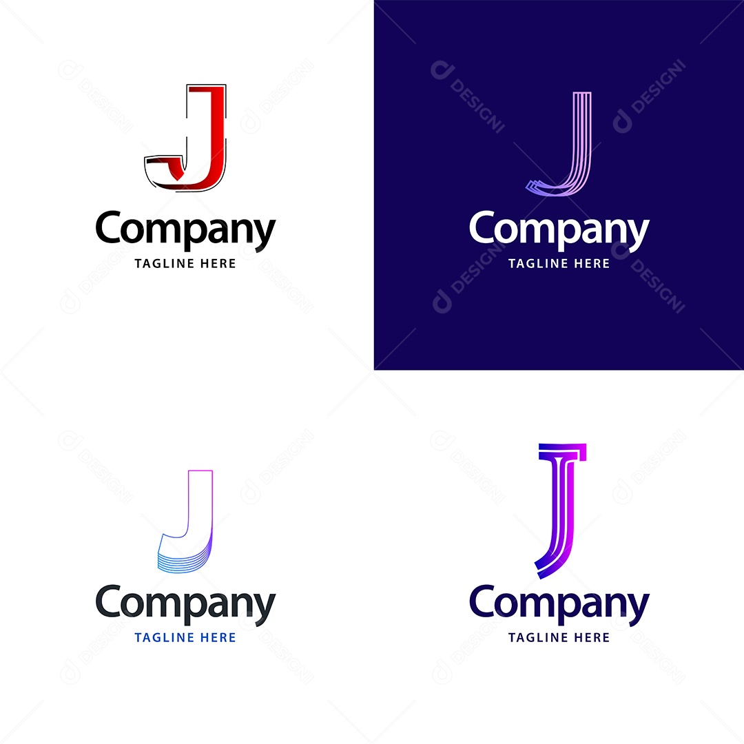 Logo J Personalizada Logotipos Modernos AI Editável