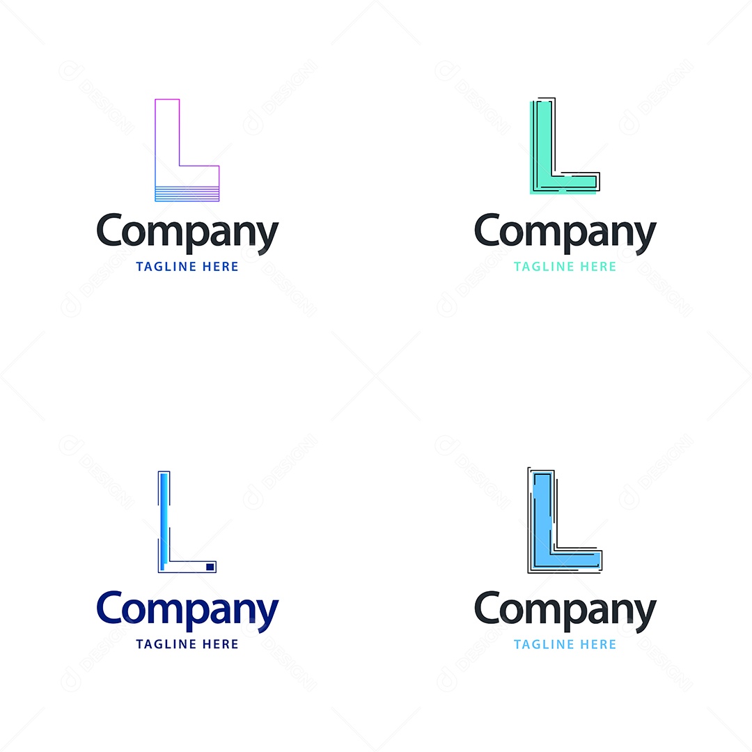Logo L Personalizada Logotipos Modernos AI Editável