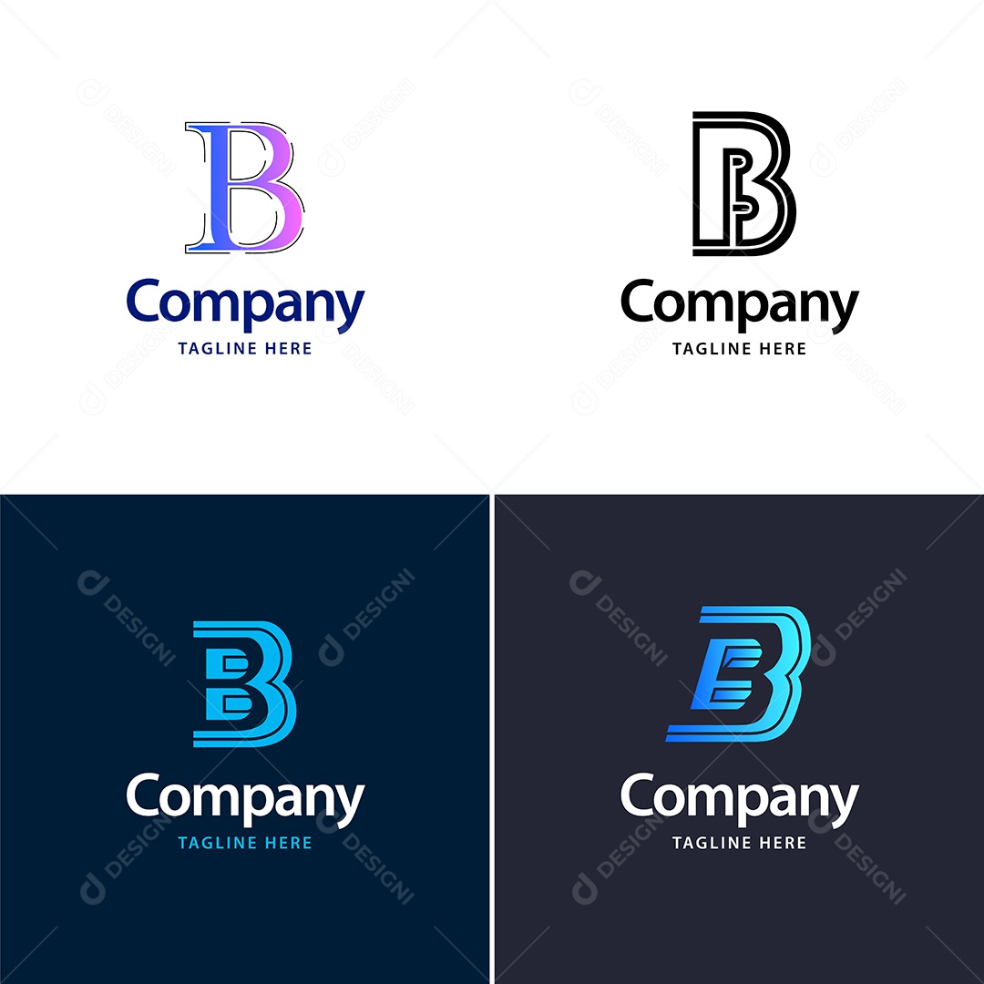 Logo B Personalizada Logotipos Modernos AI Editável