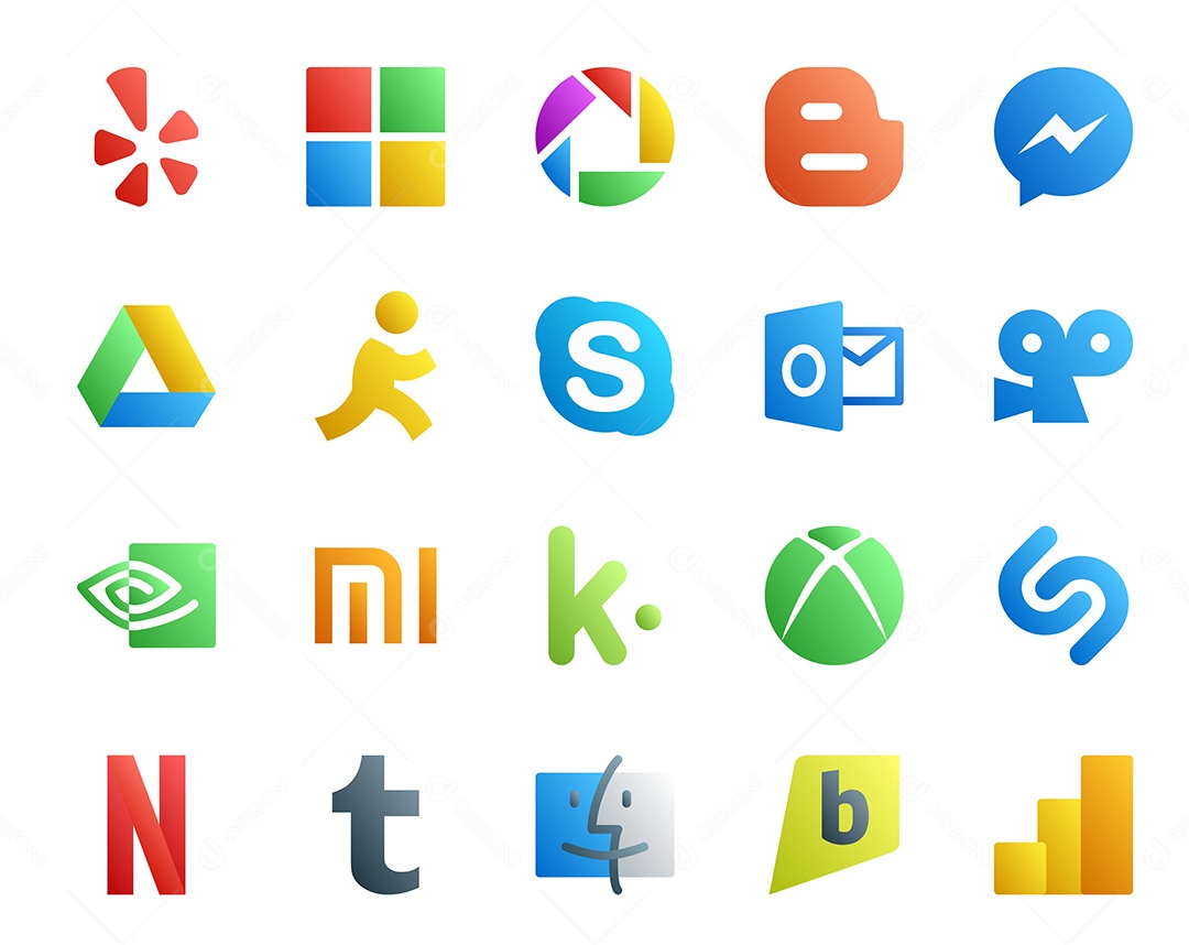 ícones de Mídia Social Vetor EPS