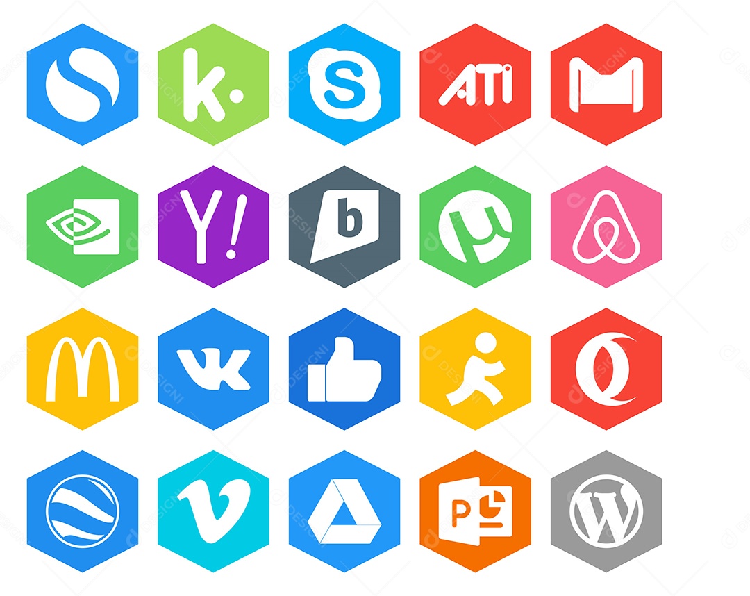 ícones de Mídia Social Vetor EPS