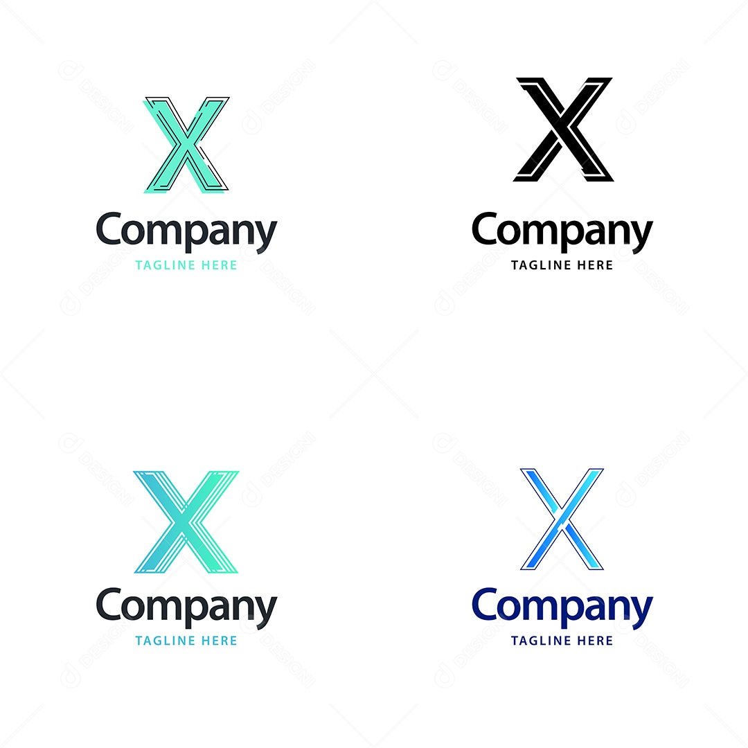 Logo X Personalizada Logotipos Modernos AI Editável