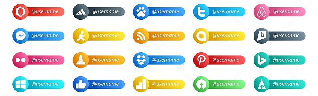 ícones de Mídia Social Vetor EPS