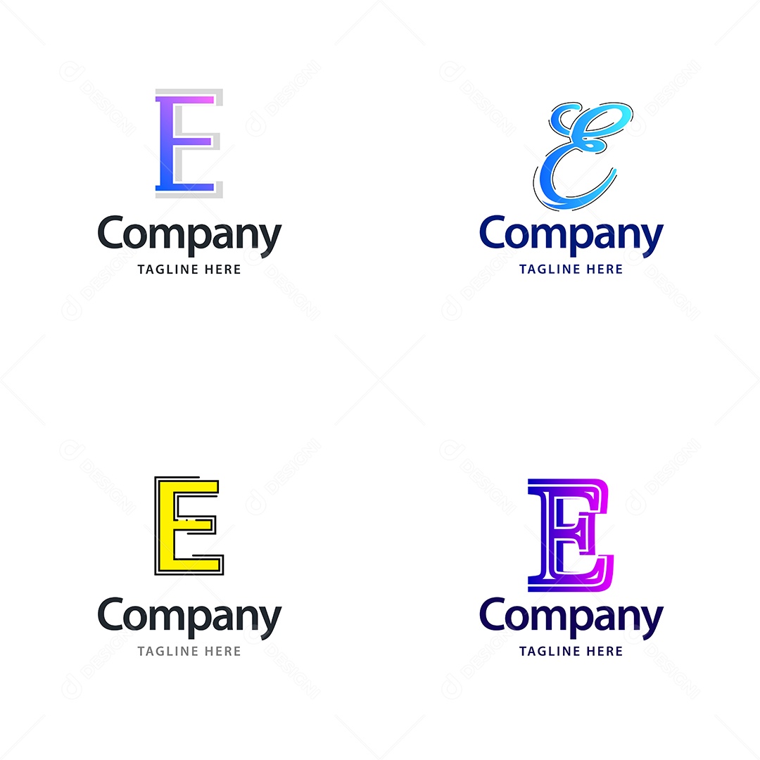 Logo E Personalizada Logotipos Modernos AI Editável