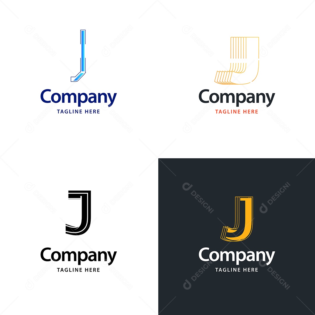 Logo J Personalizada Logotipos Modernos AI Editável
