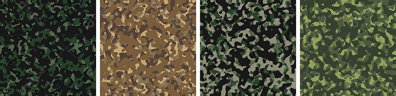 Padrão de Conjunto de fundo de Camuflagem Vetor EPS